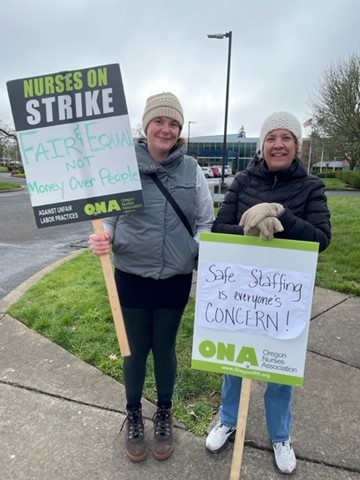 OregonNurses's tweet photo. The vibes were immaculate out on the picket line Friday! All that’s missing is YOU! Sign up for a picket shift to show your support for striking nurses at PeaceHealth Sacred Heart Home Care Services!
https://t.co/4uTWmL5uSU
#RespectOurNurses #SHHCSStrike #nurses #union #strike https://t.co/g6uf4RgUYM