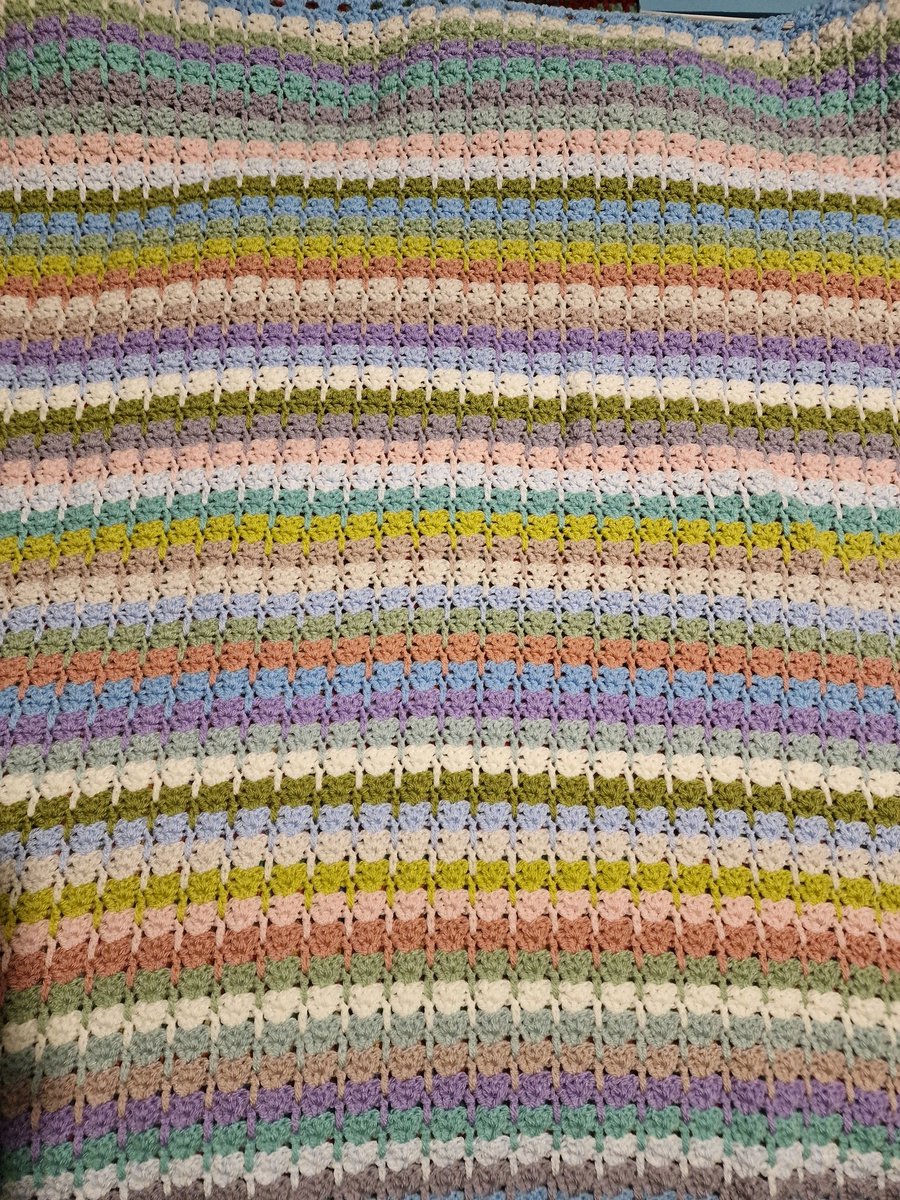 About halfway through the stripes! #attic24 #springfrostblanket #crochet