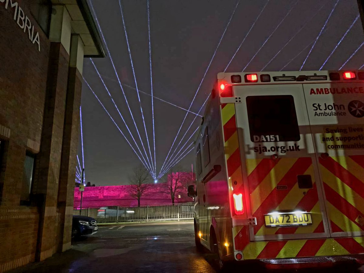 Nope, aliens haven't landed in #Carlisle! Our ambulance crew captured these great pictures of the Crown & Coronation light show whilst on standby in the city centre. #stjohnpeople.