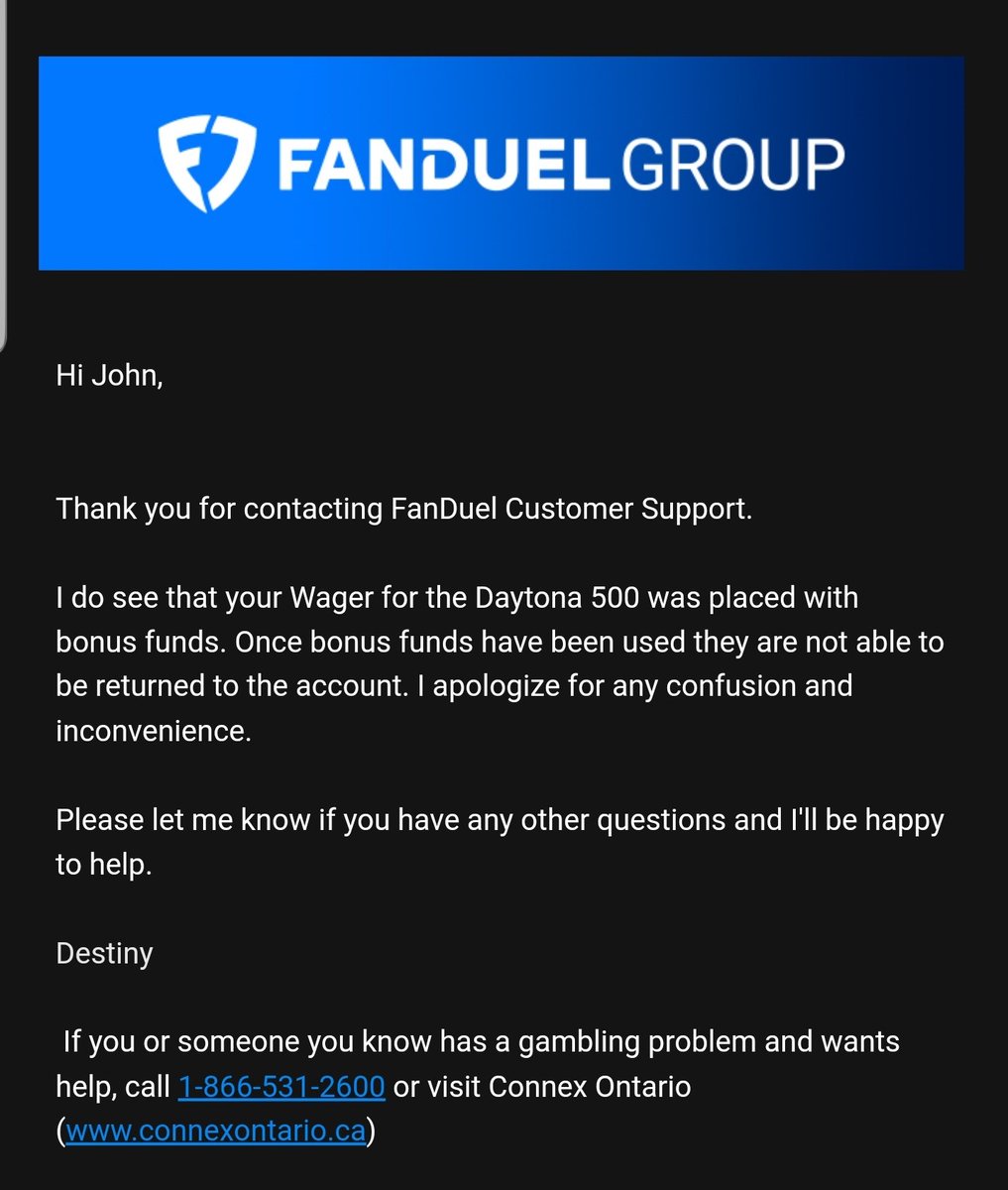 JPB03's tweet photo. @RotoDoc Bets made w Bonus Bets were completely wiped out apparently!! 

This is their response when I asked why my bonus bet was not returned to me when it was voided. Just disappeared.

🤣🥴 https://t.co/B8IYdVE6yP