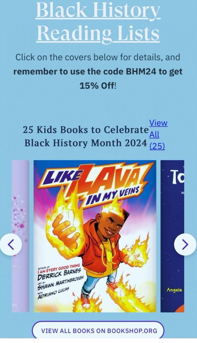 @naacpimageaward nominee 'LIKE LAVA IN MY VEINS' is listed as one of the 25 Top Children's Books to Celebrate Black History Month by @Bookshop_Org! @nancyrosep @penguinkids @serendipitylit #BlackHistoryMonth