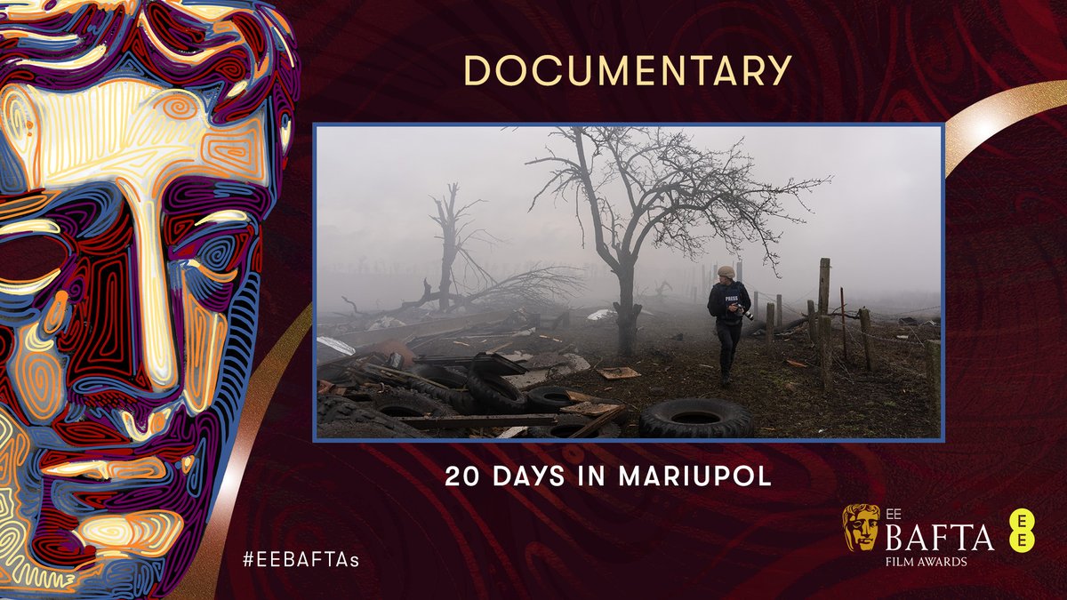 The award for Documentary goes to 20 Days In Mariupol 👏@20DaysMariupol @Dogwoof #EEBAFTAs