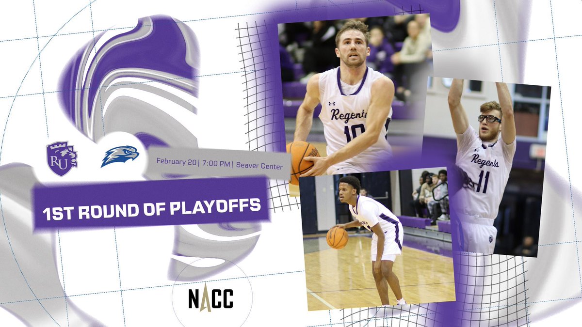 RockfordUMBB's tweet photo. Regents family,
We need your presence and support as we host the 1st round of the playoffs! 🏆

We have a rematch against @cuw_mbb 🆚

Tuesday| 7:00 PM| Seaver Center 🏠

Lets pack Seaver and keep the season alive! 📣📣📣 https://t.co/Dsf6pBJbZh