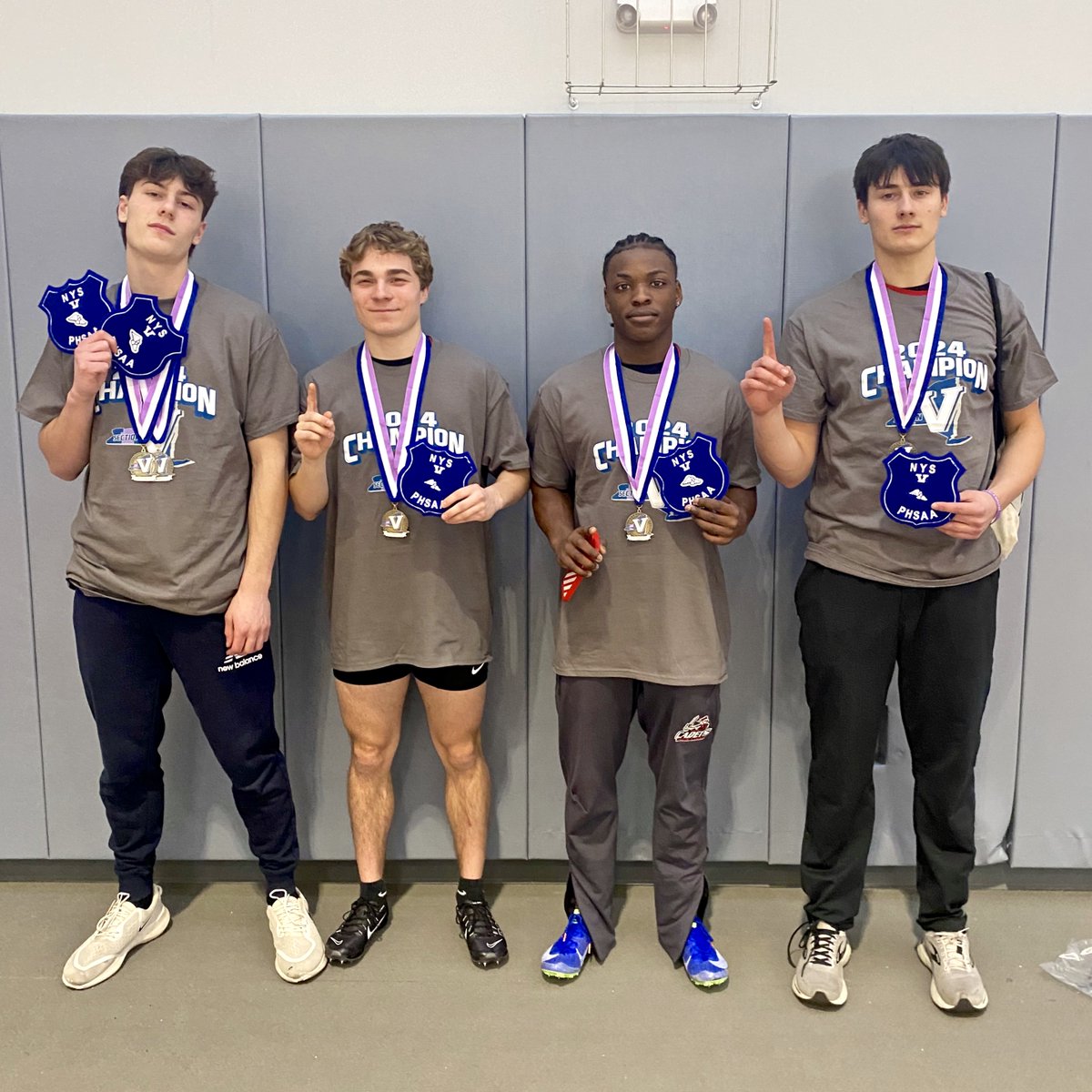 CoachBapst's tweet photo. Congrats to the Jake Palermo, Jason Pellechia, Robert Lowry, and Bobby Taddeo, who won the Section V Class A1 Championship 4x200m Relay with a time of 1:31.33!
@HiltonTrack @HiltonCadets https://t.co/PfOmAv2u5e