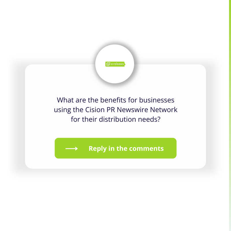 ereleases's tweet image. Ever wondered how your business could benefit from the Cision PR Newswire Network? 

Let&apos;s dive into the realm of strategic communication and media distribution together.

#StrategicCommunication #MediaDistribution #BusinessGrowth #CisionPR #NewswireNetwork #BusinessVisibility