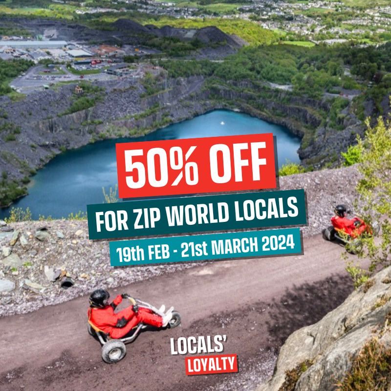 There's never been a better time to live near a Zip World site! 🤩 🤠 LOCALS' LOYALTY RETURNS! 50% off Zip World when you live in an eligible postcode area, from today until the 21st of March 2024! 🎟️ Head here to claim your promo code 👉 zipwo.uk/41IlLJf