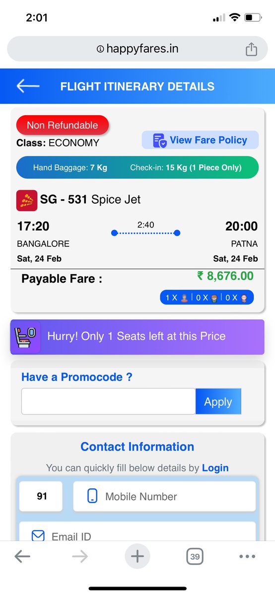 mrrahul726's tweet photo. @Skyscanner  again cheating by @SkyscannerEng  website they are doing g fake booking @flyspicejet  , after booking every day they are cancelling making 400 per ticket cheating @Skyscanner https://t.co/lJVwTdVVk6
