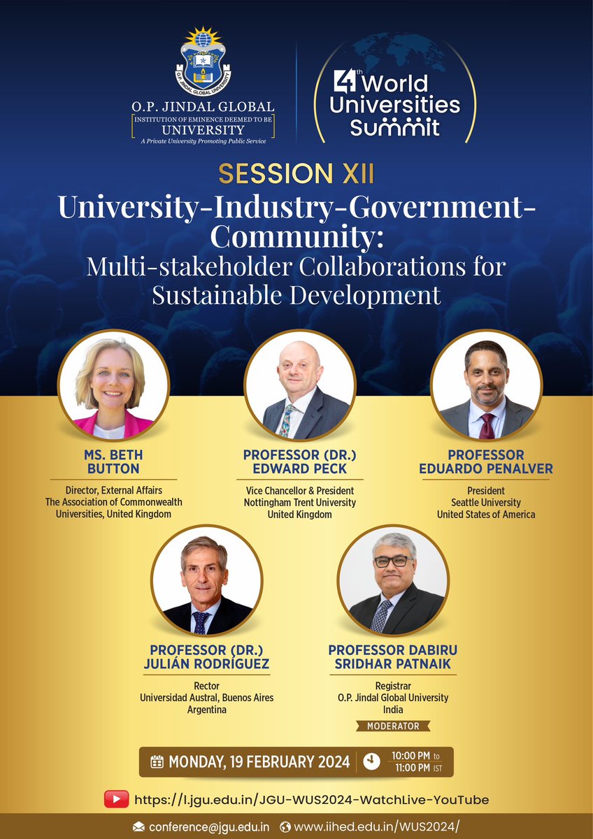 Looking forward to speaking at @JindalGlobalUNI #WorldUniversitiesSummit tomorrow. Will be sharing insights from @The_ACU work including #ACUMeasures #EquitablePartnershipsToolkit and research on HE Partnerships for #SDGs