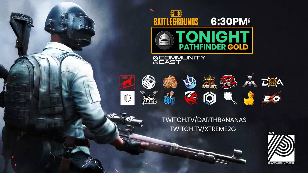 LPL_PUBG's tweet photo. Tune in TONIGHT at 6:30pm AEDT for LPL Pathfinder PUBG as our talented community casters @Darth_Bananas and @XtremePUBG to bring you all the crazy action from Pathfinder GOLD division.
📺 https://t.co/M04cwejray
⏰ 6:30pm EADT
#pubg #LPLPATHFINDER https://t.co/GAGwculgcM