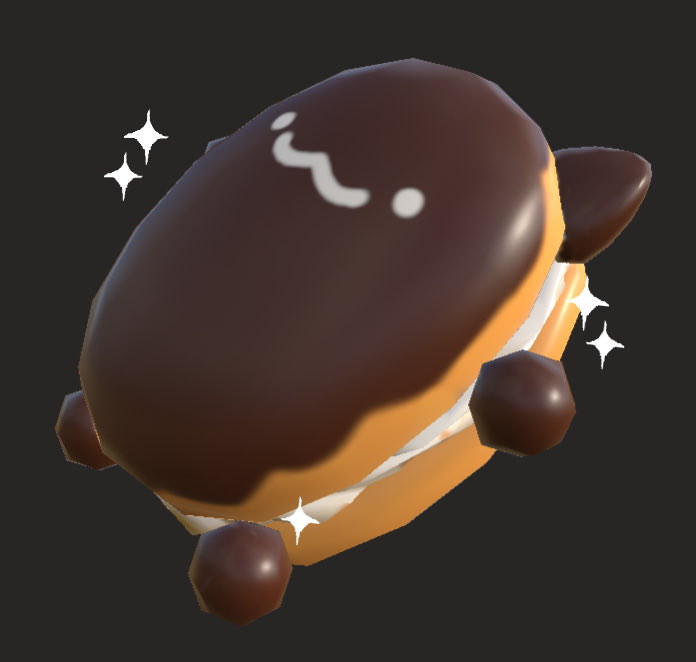 komosaur's tweet photo. made low poly eclair kitty! https://t.co/l9Ujv5gmzJ