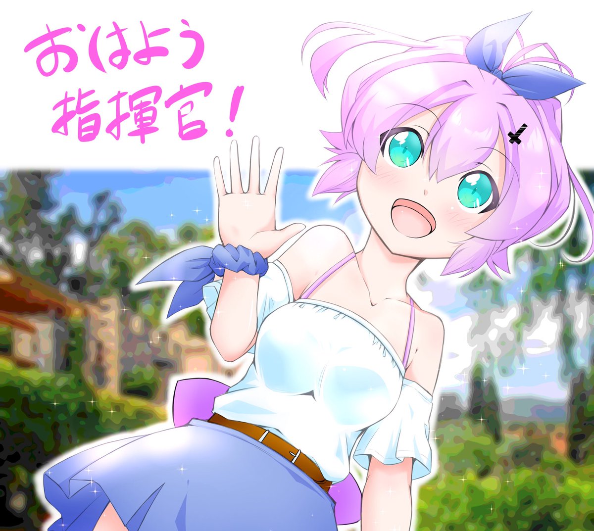 ジャベリン(アズールレーン) 「おはジャベでございます!曇り空ですが気持ち晴れやかに頑張っていこう思います 」|misoピエロ@C101お疲れ様でした！のイラスト