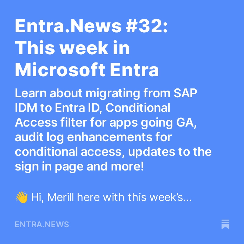 This week in Entra also features @NielsKok5,@Mani_CMPandey,@DijkmanRogier,@_wald0,@thomas_live,@damien_bod, @janbakker_ and more! Read the latest at entra.news/p/entranews-32…