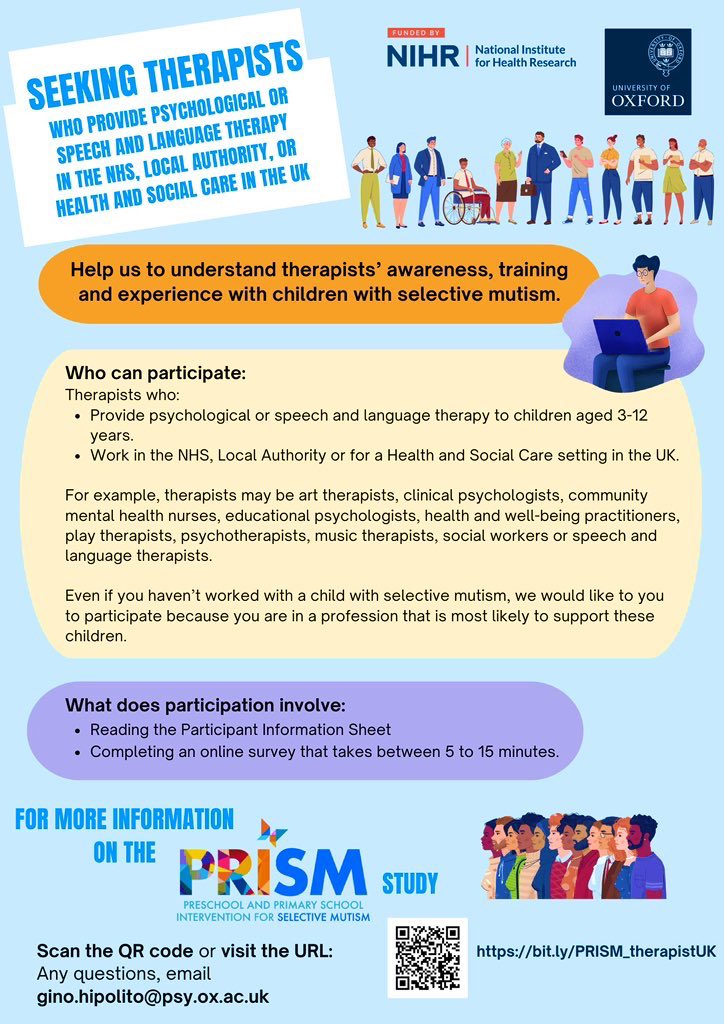 📣Final few days to hear from paediatric therapists who provide psychological therapy or speech therapy in the NHS, Local Authority or HSC setting in the UK. Thank you for those who have completed & shared the survey to colleagues 🙏🏼. The 💻 survey will close this Thursday 22/2.