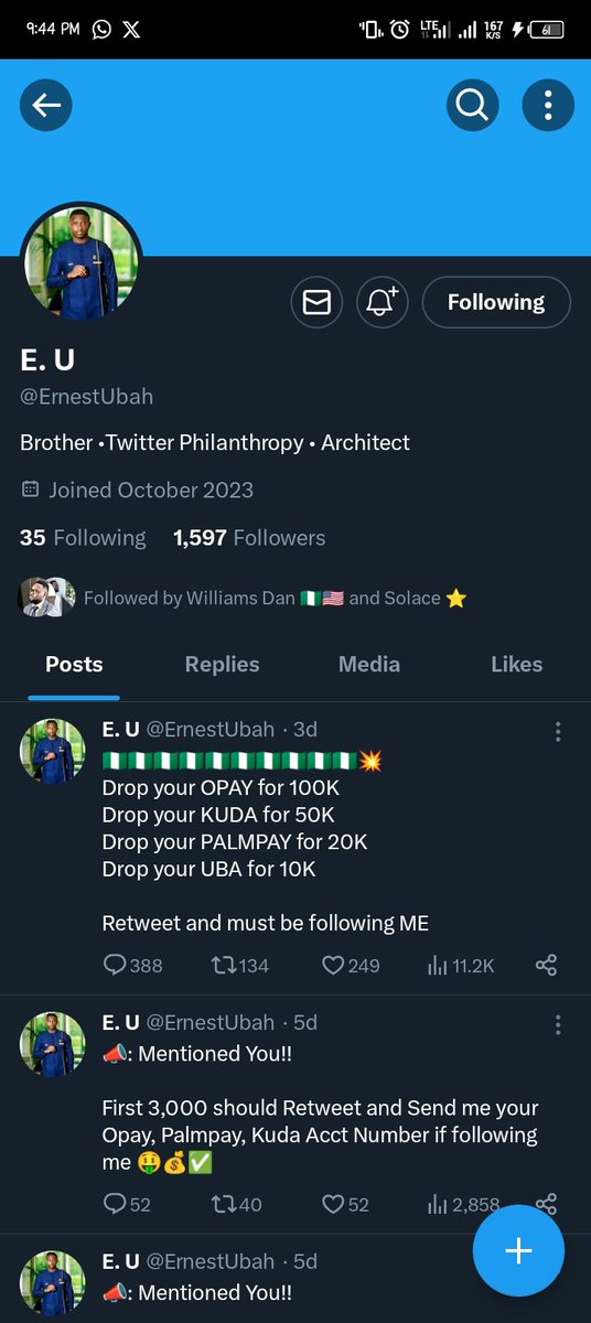 OjoAdeyinkaSam2's tweet photo. @Real_William33 @ErnestUbah @eazi_white 9064017838
Opay
Ojo adeyinka Samuel https://t.co/zVq8V83KTu