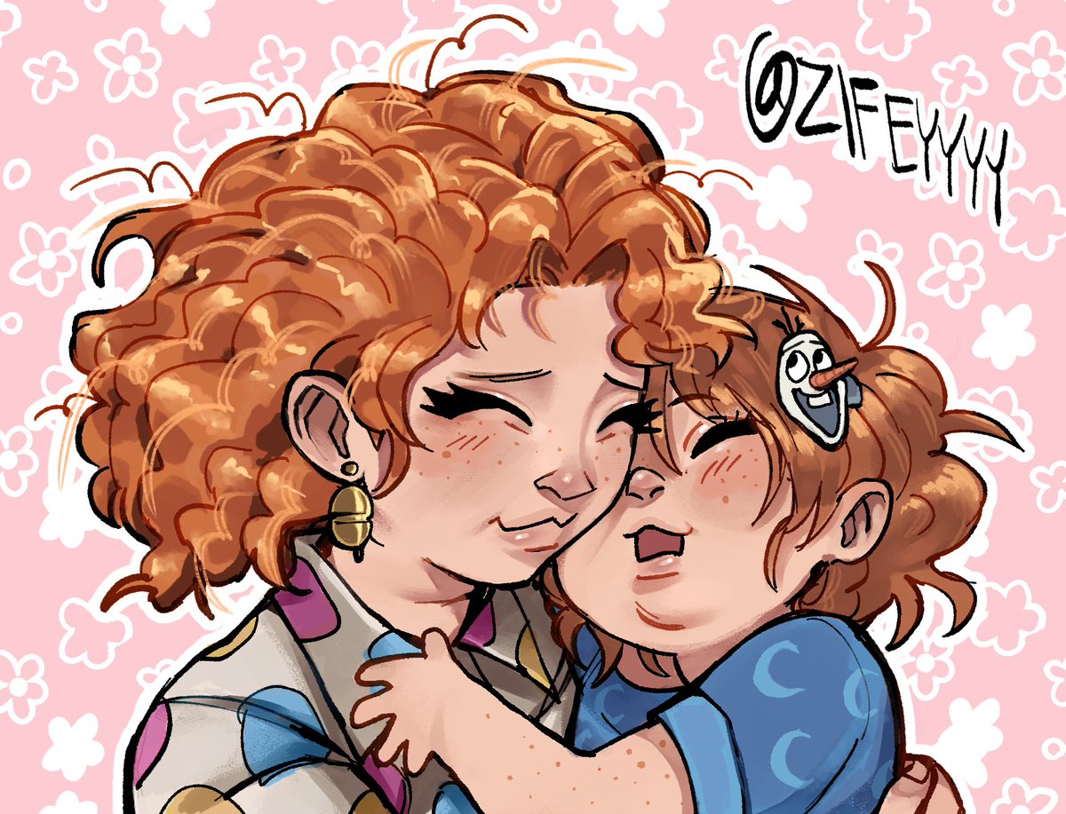 screwbra1n's tweet photo. penny and her daughter :] i drew this last night and then immediately fell asleep after lol #bigtopburger https://t.co/M32exXLaCw
