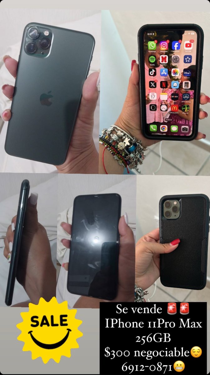 SofiiaCarolina's tweet photo. Holii!! Estoy vendiendo mi iPhone 11 Pro Max! En $300 viene con su cargador original, si estás interesado escríbeme al 6912-0871 
Porfi rt https://t.co/wTWE5IVE2Z