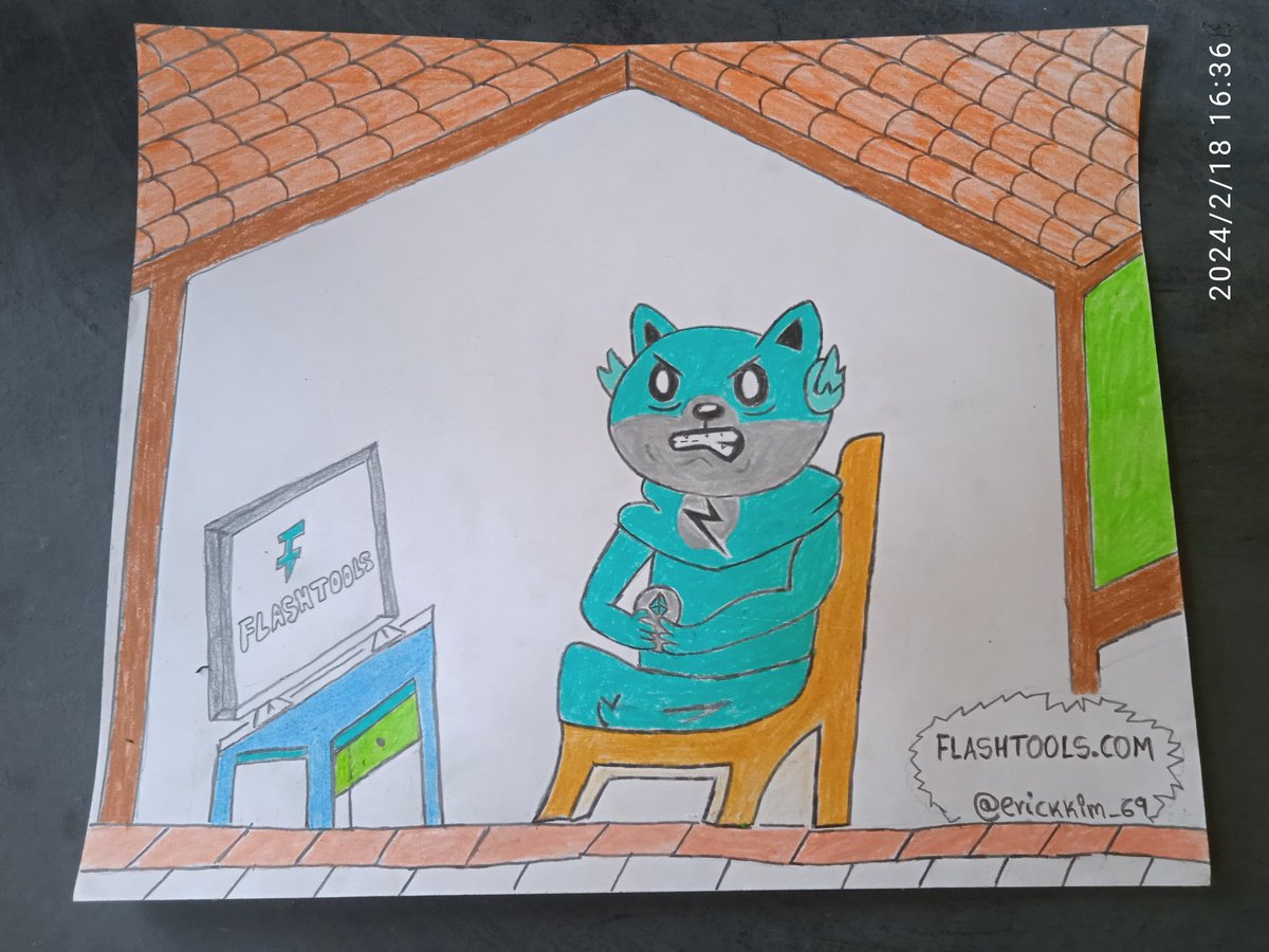 erickkim_69's tweet image. My NFTS meme work posing in a chair watching this wonderful project called on TV @flashlabs_SG
#memeI hope you like it a lot 🎨🔥 #FLASH  
#FlashTools $FLASH