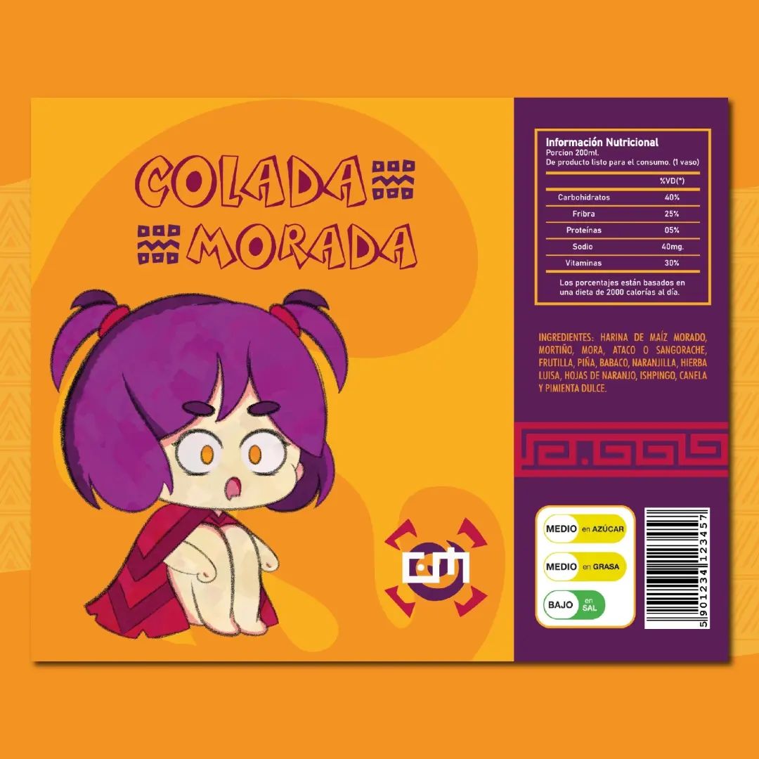 Practica 01: Colada Morada Etiqueta.
Marca: Grupo Gloria.

Crear identidad visual y estetica de diseño para post publicitario y etiqueta para posicionar y promocionar la bebida tipica ecuatoria "Colada Morada" en el extranjero.

#etiqueta #label #coladamorada #ilustracion #chibi