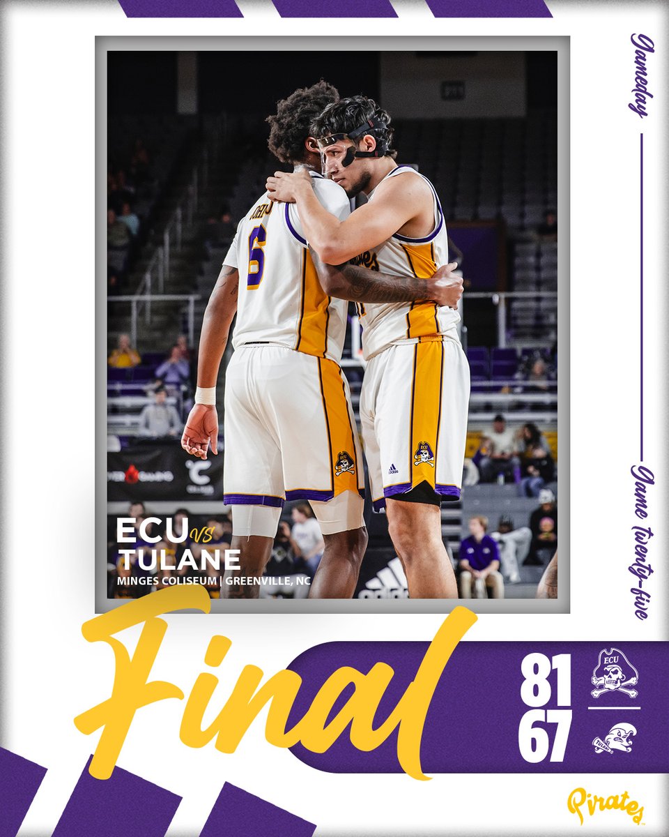 ecubasketball's tweet photo. Make that 3 in a row 🏴‍☠️

#GreenvilleGrit https://t.co/5SW5gCb4P0