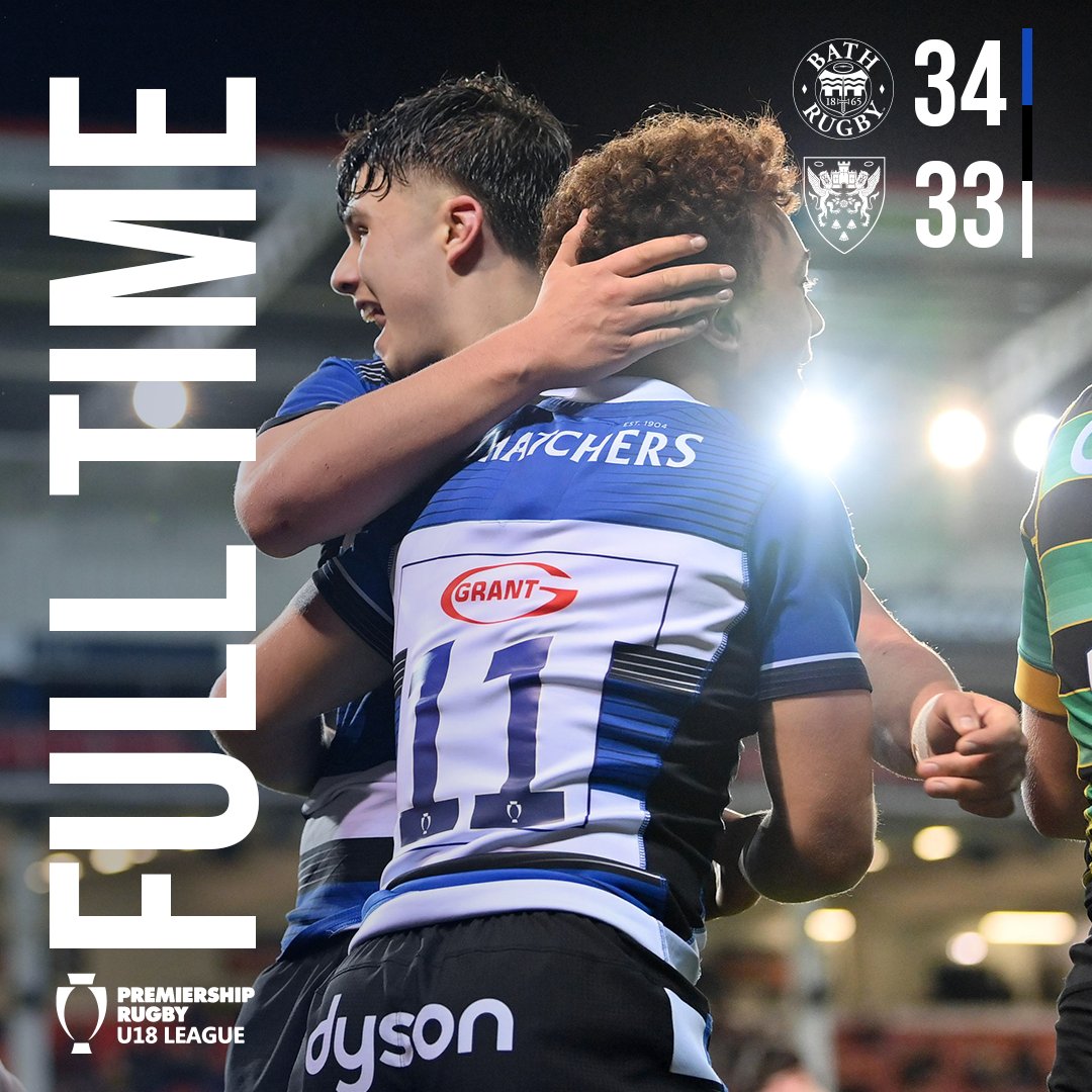 BathRugby's tweet photo. FULL-TIME....and CHAMPIONS of the @premrugby U18 League! https://t.co/t2FjYzNBZQ