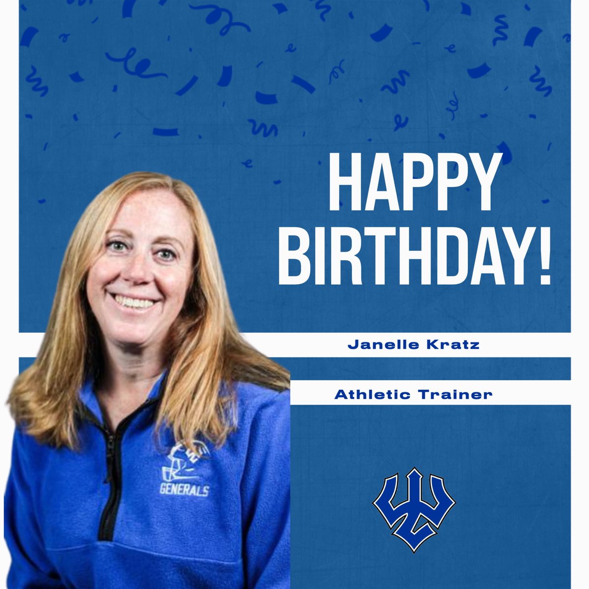 WLUWSoccer's tweet photo. Wishing a happy birthday to our Athletic Trainer, Janelle Kratz! Hope you have a great day! #DrJ #OG #QueenJ #GennieBirthday https://t.co/x0AUt6Prwx