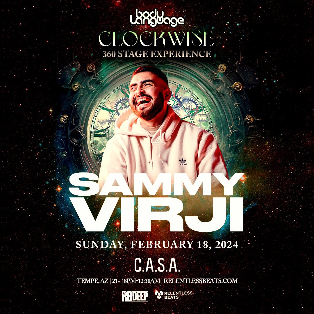 Main Room. <a href="/casatempe/">C.A.S.A.</a>. <a href="/SammyVirji/">Sammy Virji</a>.  Tonight. Get there early! Tickets will sell out and are only available at the door.
