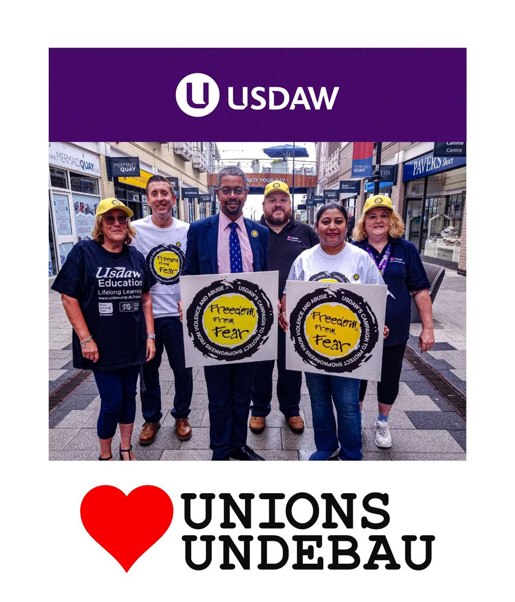 Workers deserve to be treated with respect, to feel safe in the workplace. @UsdawUnion ensure the voices of their members are heard across the industry, at every level, as we've seen with vital campaigns like Freedom From Fear. #JoinAUnion this #HeartUnions week.