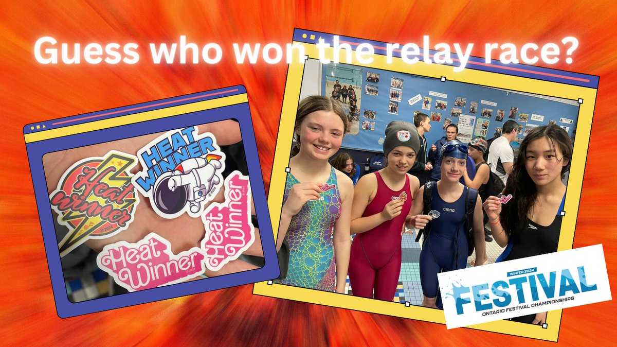 Way to go , girls!
These fast fins won the 4x100free relay in their heat. What an exciting race!