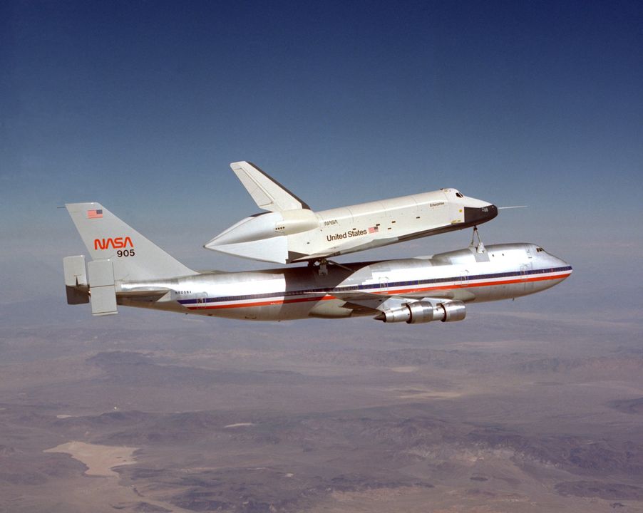 airandspace's tweet image. Today in 1977, Space Shuttle Enterprise made its first &quot;captive-inactive&quot; flight atop a Boeing 747 Shuttle Carrier Aircraft (SCA) at NASA’s Dryden Flight Research Center (now Armstrong Flight Research Center).