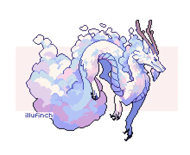 #monthofthedragon theme 2: cloud #pixelart #ドット絵 