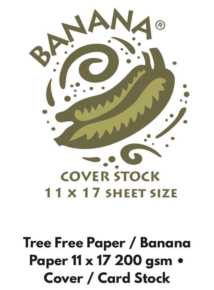 Ecopaper's tweet photo. Tree Free Banana Paper 11 x 17 200 gsm cover stock โข
Treeless Paper for Happy Tree Free Paper People
https://t.co/FLnIYiwEbl
#nontoxic #treeless #print #artlife #create #Artist #poster https://t.co/mMBYi6u4pi