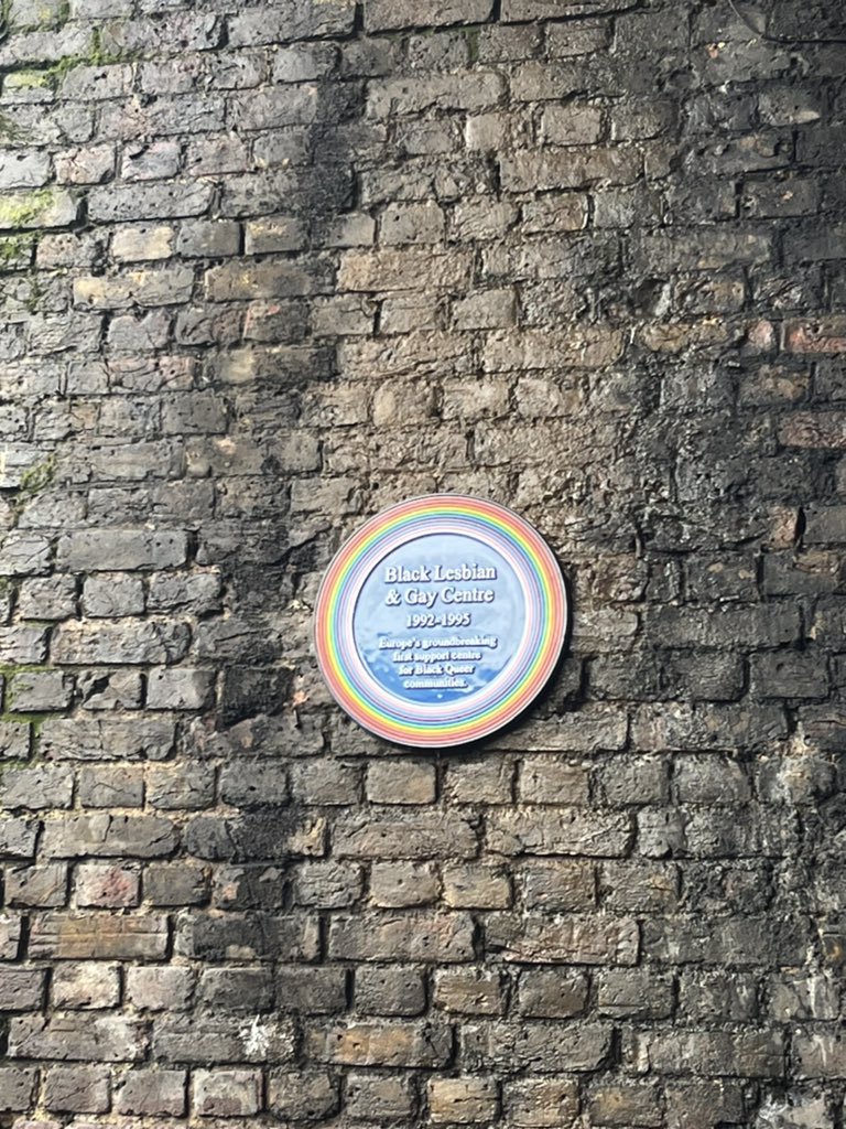 The Black Lesbian and Gay Centre has a rainbow plaque 🌈Thank you to our trailblazers. You made it easier for us to live more fearlessly today. In this bleak political climate, these unfinished histories are a radical source of energy. Memory is power and possibility.