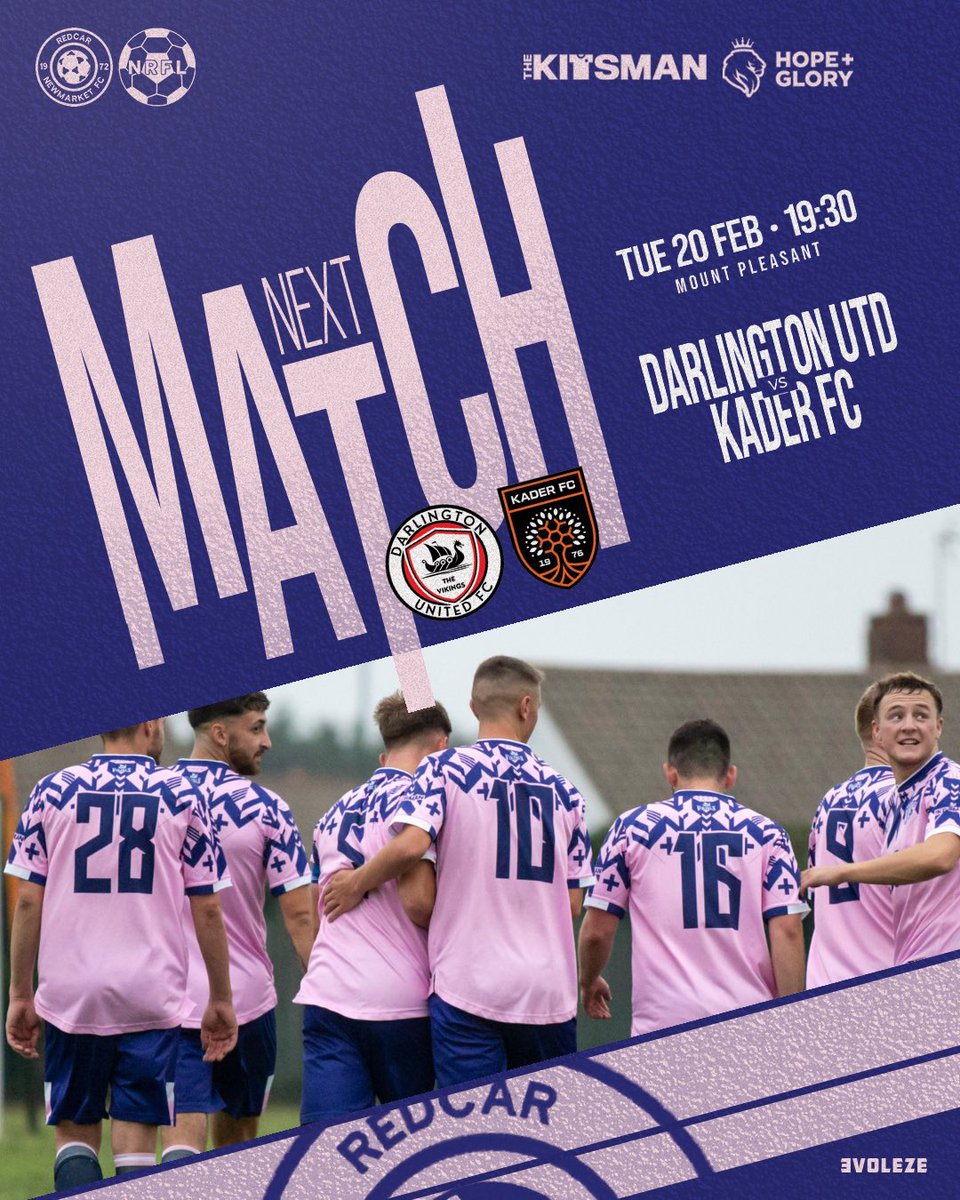 MarskeUnitedFC's tweet photo. ✅Unbeaten all season with only one draw amongst all the wins

🛡️ Join us on Tuesday night as we host the seemingly unstoppable @RedcarNewmarket against @KaderMens

🎫Free entry. Kabin open. Hot food and drinks available. See you there! https://t.co/SMEKtP18nQ