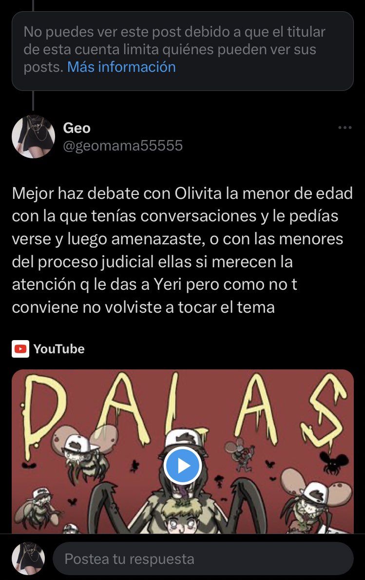 Inicio el Debate tocando temas de importancia que si merecen 80 videos como el caso de Olivita menor de edad 13años, quien sostuvo conversaciones bastantes fuertes con él, además de otros casos de pedofilia xq no era la primera vez que estaba involucrado
youtu.be/JL4TtOj8l9g?si…