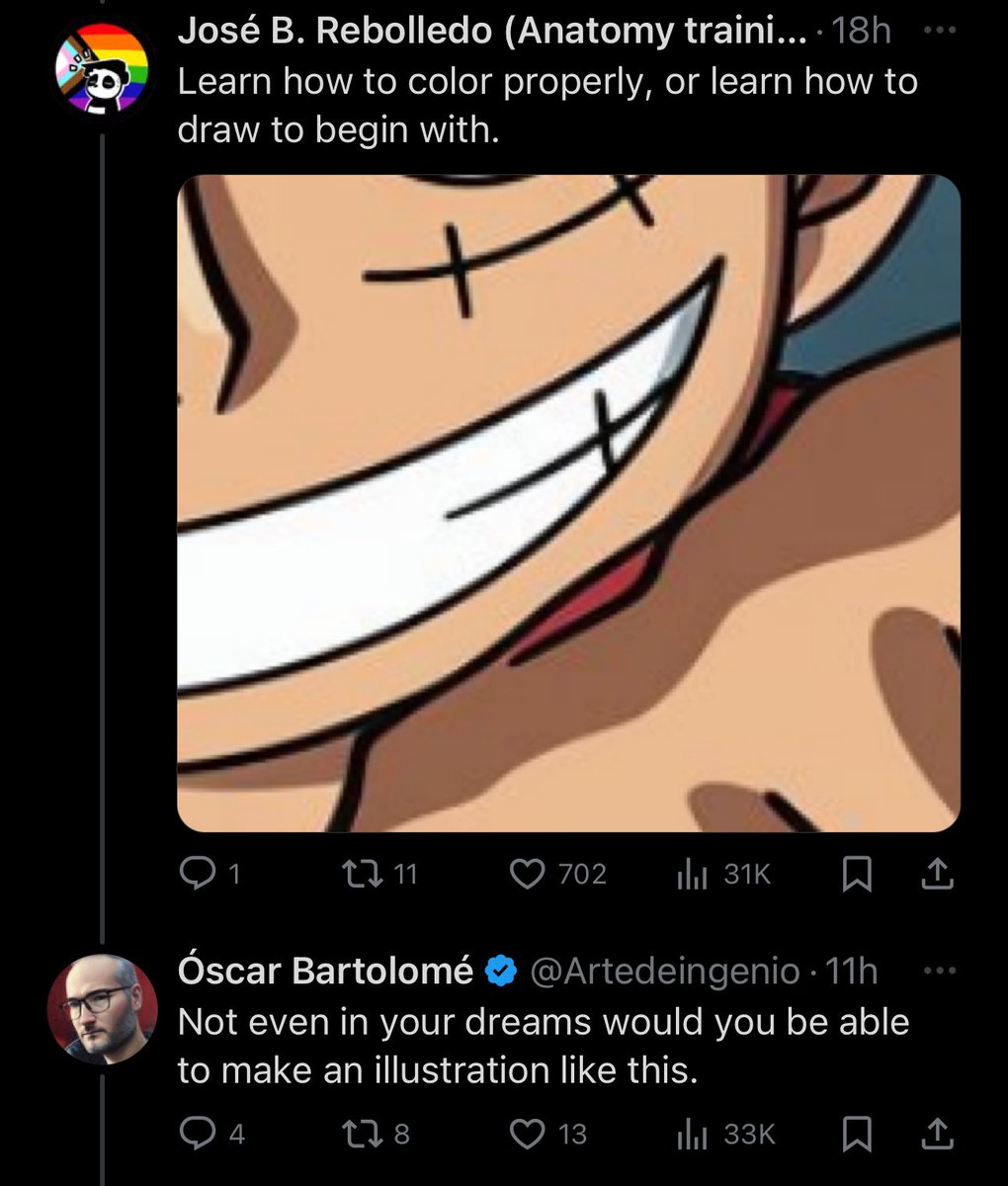 JeryceDia's tweet image. AI User blindlessly being cocky against artists on their own subject is so satisfying