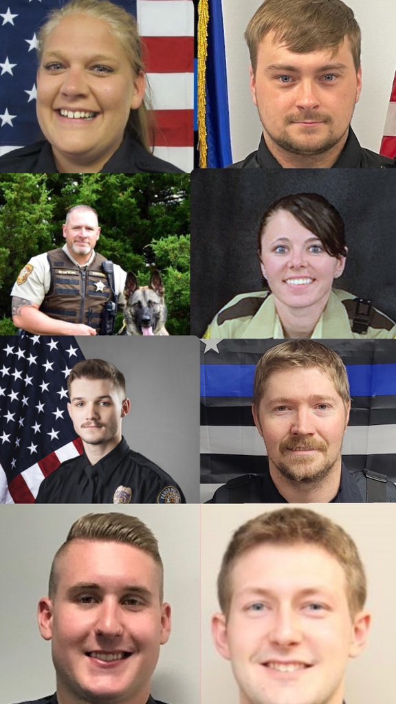 Within one year, 8 officers have been shot and killed in the line of duty between MN, WI, IA, and ND. 

(🧵)