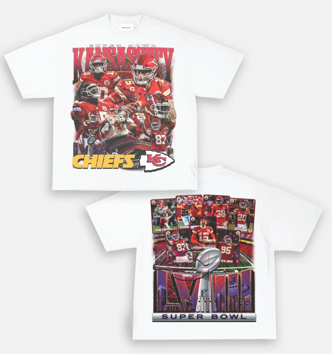 lexiosborne's tweet photo. Giveaway time! 🚨 

First Sunday without football has us all a little bummed, so I’m partnering with @GMCHNGRS to giveaway one of these rad SB LVIII t-shirt’s! 👀🔥 

To enter: Retweet this tweet, that’s it!

Must be following @GMCHNGRS and me, @lexiosborne. 

Winner selected in 24hrs.

If interested in purchasing ⬇️
https://t.co/TgSy467WF3