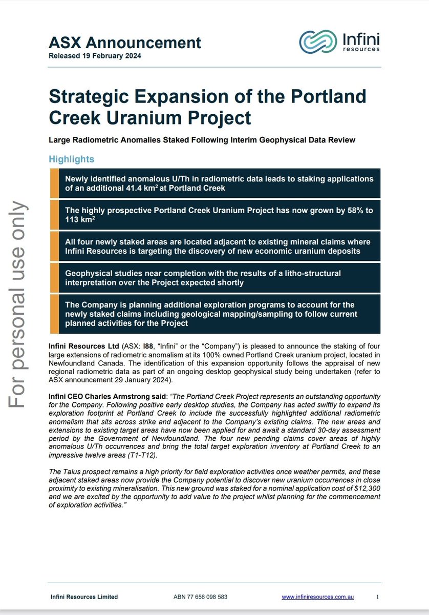 APKJM's tweet image. #I88 @InfiniResources Expansion of its #PortlandCreek #Uranium projects. 
💥💥💥💥💥💥💥💥💥💥💥💥
