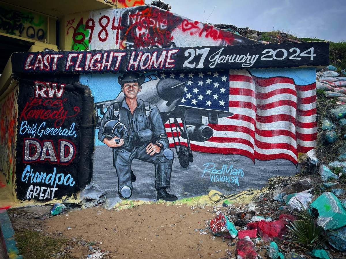 onlyinpensacola's tweet photo. Last Flight Home 🇺🇸 27 January 2024 RW “Bob” Kennedy Brig. General, Dad, Grandpa Great. #rodmanvisions #thegraffitibridge https://t.co/eEvNuJi28b