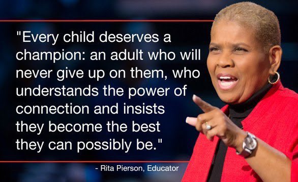 🌟 'Every child deserves a champion: an adult who will never give up on them, who understands the power of connection and insists they become the best they can possibly be.' - Rita Pierson

Let's be those champions! 💪 #ChildrenFirst #ChampionForChange #PowerOfConnection…