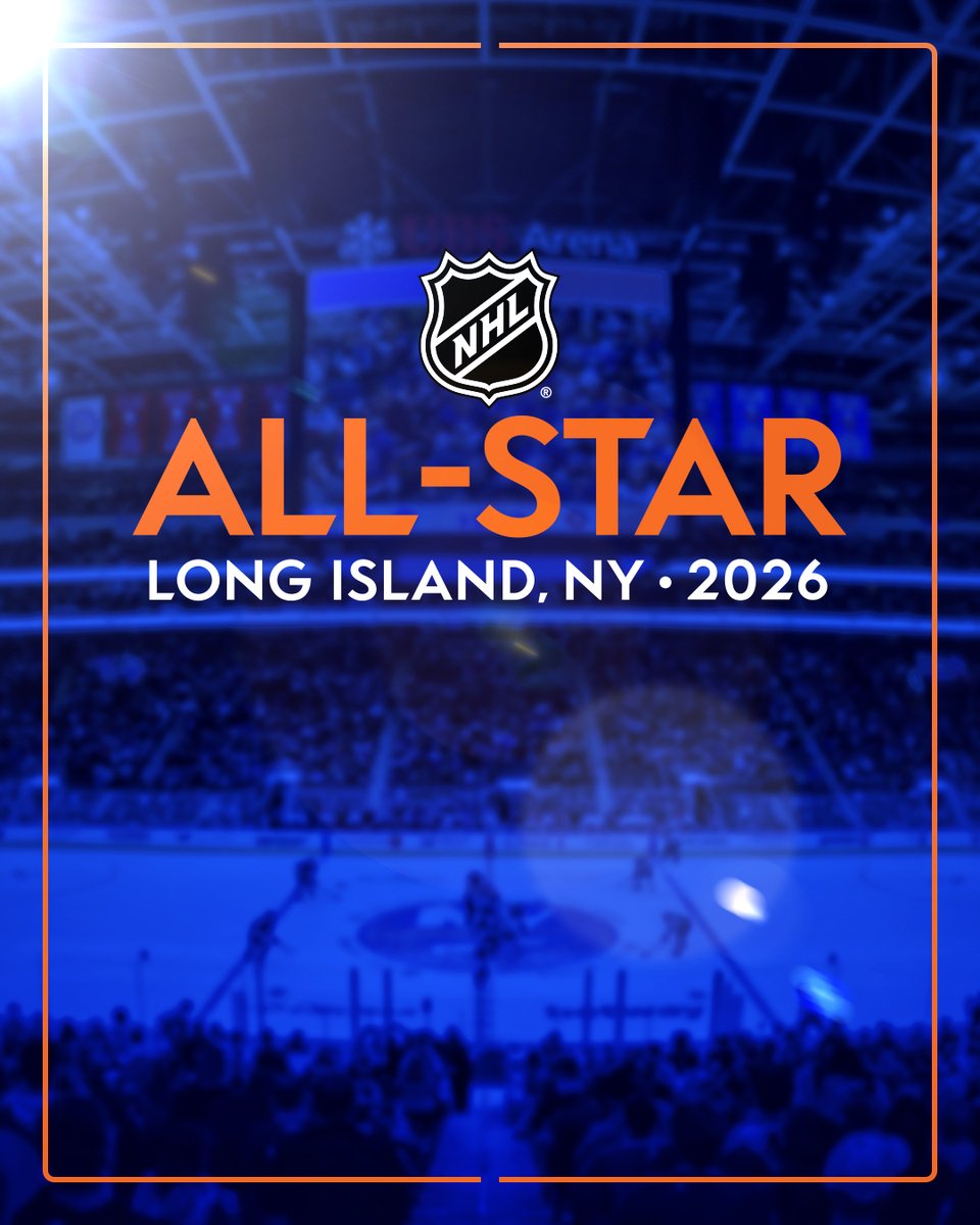 #NHLAllStar heads to Long Island in 2026! 🟠🔵