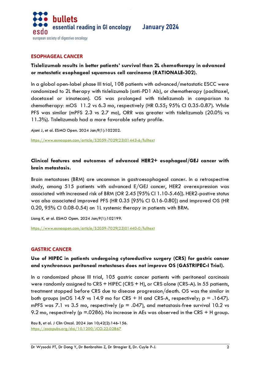 ESDO_tweets's tweet photo. Check out our short Bulletin featuring GI Oncology papers from 01/2024! 📢 Stay up-to-date with the latest publications. https://t.co/w9AXbcAWwe