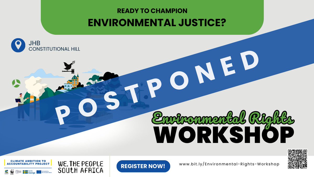 POSTPONED - NEW DATE COMING SOON!🌿✊🏾

#EnvironmentalJustice #climateaction #youthleadership #section24 #environmentalRights #eco #sustainability #climatejustice