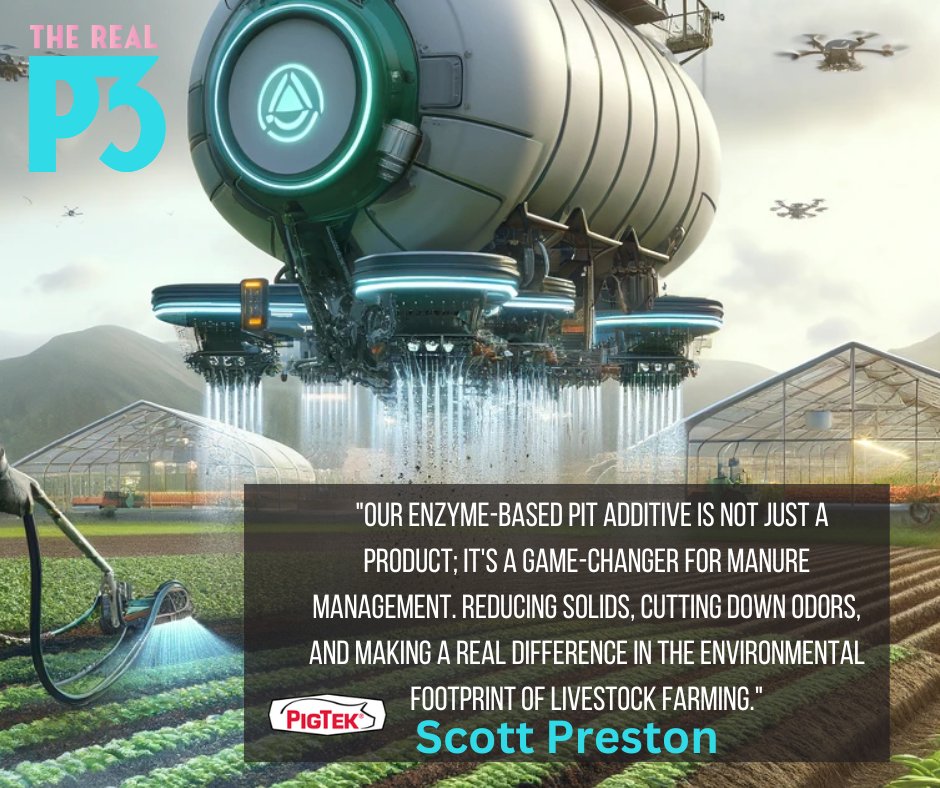 RealP3Podcast's tweet photo. 🌱 'A game-changer for manure management.' - Scott Preston, PIG-TEK. Discover how on the #RealP3Podcast. #SustainableFarming #Innovation 

🎧https://t.co/R25BeDac81 

 #Sustainability #LivestockFarming #Innovation https://t.co/F0rW6Xrydx