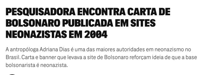 GugaNoblat's tweet photo. Nunca vi tanto bolsonarista repudiando o nazismo como hoje. Que tal repudiar também essas notícias aqui? Ainda há tempo. E em quem vocês acham que os simpatizantes do nazismo votam aqui no Brasil? Oh, dúvida cruel. 🤡 https://t.co/ifToFXrOTh