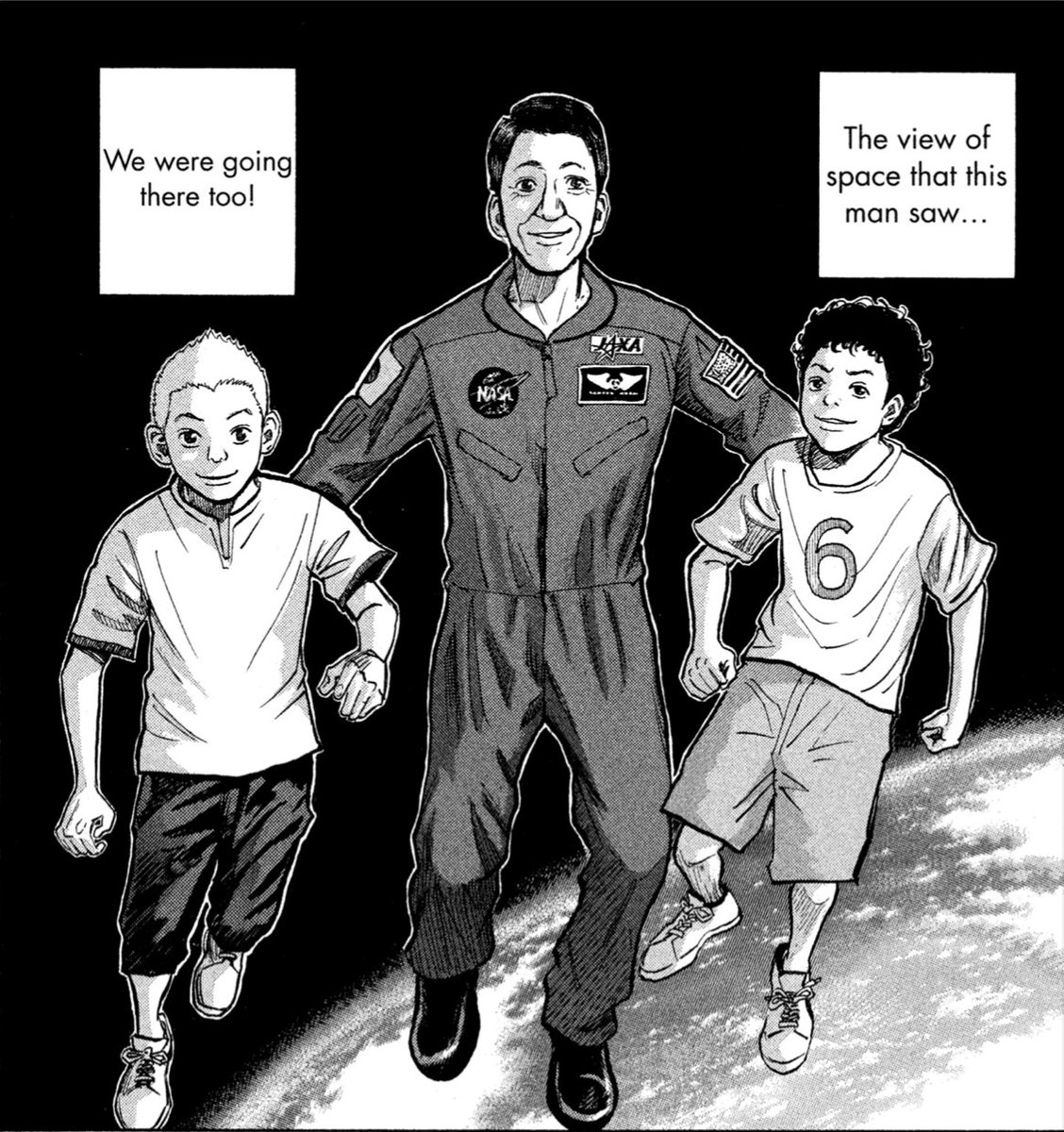 夢を叶える原動力ですね!!🚀

「この人が見て来た宇宙へ 自分も行くんだと」

"The view of space that this man saw...
We were going there too!"

#宇宙兄弟英会話 