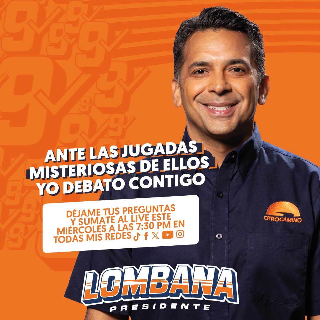 Aunque pospongan, suspendan o cancelen, nosotros estamos listos para proponer, debatir y gobernar. Si no hay debate entre candidatos yo debato con la gente. Te espero el miércoles a las 7:30 en todas mis redes #ellosOnosotros