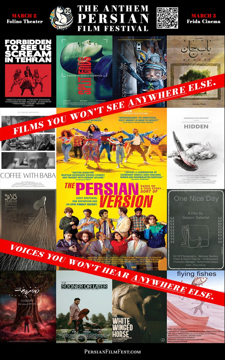 robhustle's tweet photo. Come celebrate Persian Cinema at the Anthem Persian Film Festival in LA March 2-3! This lineup is 🔥 You will laugh. You will cry. You will be amazed by the courage of these filmmakers. More Info 👉 https://t.co/c6VnwcJy9N https://t.co/HnoxEXSY8O