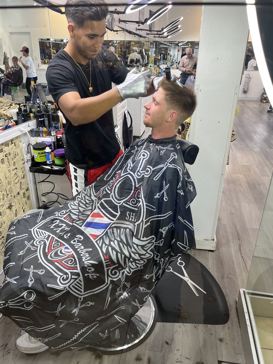 DHendrickson24's tweet photo. Nice win in relief yesterday  haircut today for getaway rainout day at the mall.  Proud coach. Dawson smith. https://t.co/XlQTnWz6bs