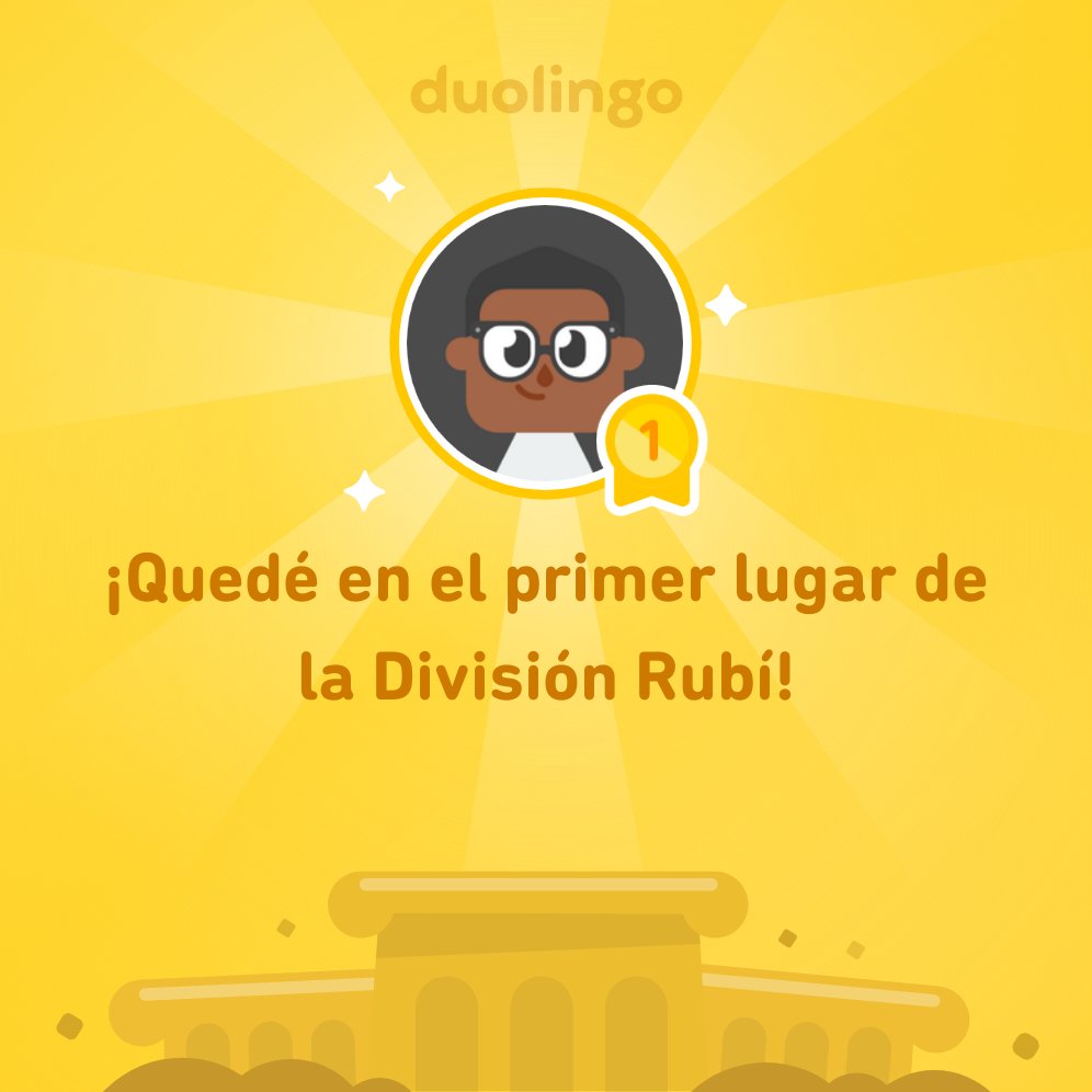 LEAROCK65's tweet photo. ¡Quedé en el primer lugar de la División Rubí en @Duolingo! https://t.co/XDkCfSt8K0